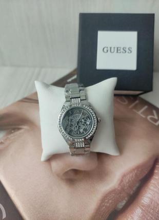 Женские наручные часы guess silver &amp; black&amp;стразы