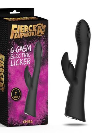 Вібратор чорний з вусиками g-gasm electric licker chisa
