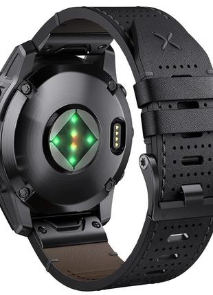 Кожаный ремешок для garmin fenix 8х / 7x / enduro / 6x / 6x pro / tactix delta/ 5x / quick fit / 26мм