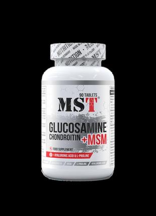 Mst glucosamine chondroitin msm + hyaluronic acid, глюкозамін хондроїтин мсм + гіалуронова кислота 90 таблеток