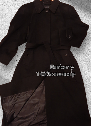 Жіноче пальто burberry london 100% кашемір чорного кольору, розмір m . подарунок капелюх у клітку того ж бренда.