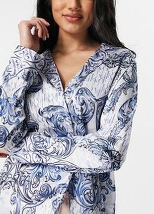 Атласная рубашка river island l