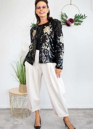 Жакет пайетки с вышивкой диско новый