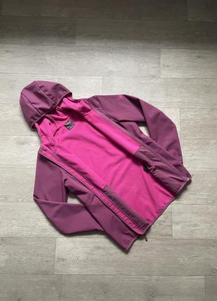 Вітровка-софтшел жіноча jack wolfskin bornberg hoody s/m рожева водостійка4 фото