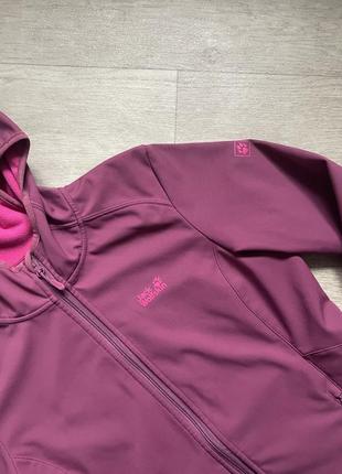 Вітровка-софтшел жіноча jack wolfskin bornberg hoody s/m рожева водостійка3 фото