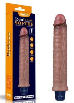 Мультишвидкісний вібратор real softee rechargeable silicone vibrating dildo 9.5 lovetoy
