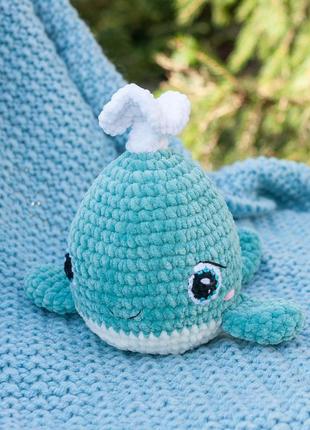 Кит вязаная мягкая плюшевая игрушка