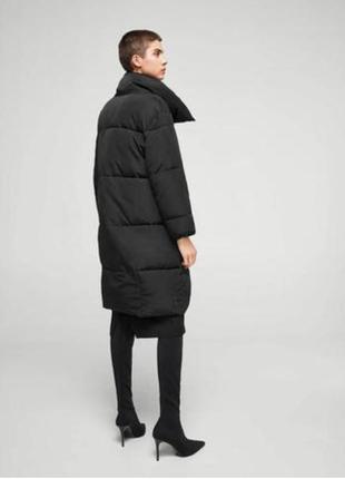 Длинная куртка пальто пуффер пуховик zara