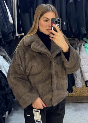 Шуба норкова шуба соболь шуба англійський комір  65 см
