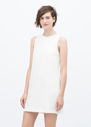 Біла жакардова сукня zara / m