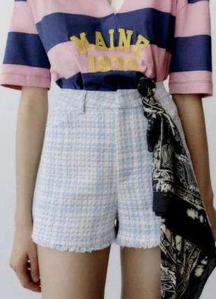 Твідові шорти zara, шорти з твіду зара