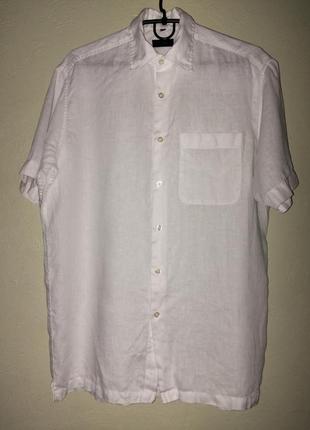 Мужская рубашка рубашка льняная на короткий рукав vinci