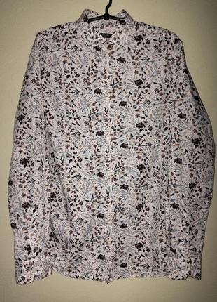 Рубашка рубашка с цветами и птичками jack & jones на длинный рукав мужская