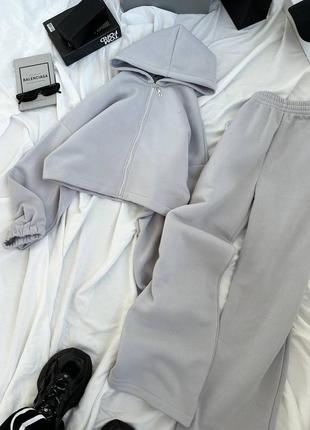 Костюм oversize : кофта + джоггери на затяжках