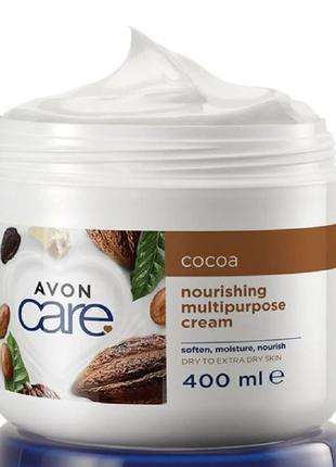 Живильний мультифункціональний крем для обличчя, рук та тіла з маслом какао 400 мл avon