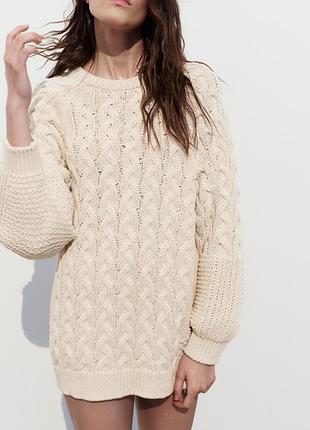 Светр подовжений в коси zara - m, l