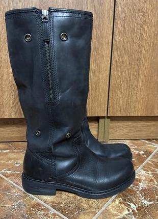 Зимові високі чоботи шкіряні