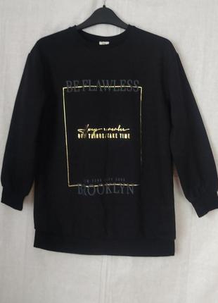 Туніка утеплена оверсайз  з принтом river island   10/140