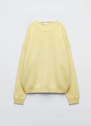 Кашемировый оверсайз свитер zara m-l