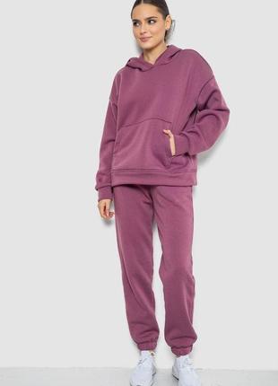 Спортивный костюм женский на флисе, цвет сливовый, 177r055