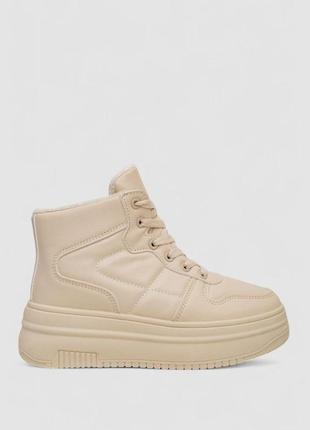 Кросівки жіночі зимові на хутрі, колір бежевий, 248ram015