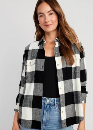 Фланелева сорочка бойфренд розмір s old navy вільна жіноча оригінал