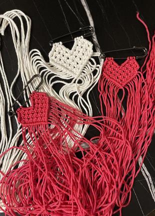 Макраме брошка прикраса handmade