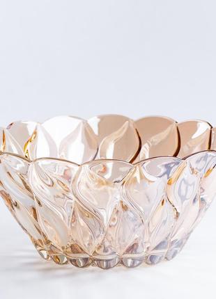 Салатниця скляна кругла глибока тарілка глибока