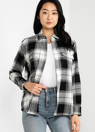 Фланелева сорочка бойфренд розмір s old navy вільна картата оригінал