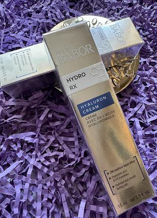 Гиалуроновый крем для сухой кожи babor doctor babor hydro rx hyaluron cream, 15ml