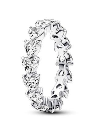 Оригинал original pandora пандора оригинальное серебряное кольцо 193103c01 серебро с камнями сердца прозрачное сердца прозрачные с биркой новый