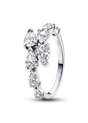 Оригинал original pandora пандора оригинальное серебряное кольцо 193004c01 серебро с камнями прозрачное асимметричное с биркой новый