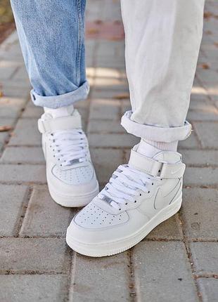 Кроссовки теплые nike air force mid winter white 5