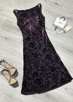 Пурпурное шелковое платье devore floral midi dress от coast