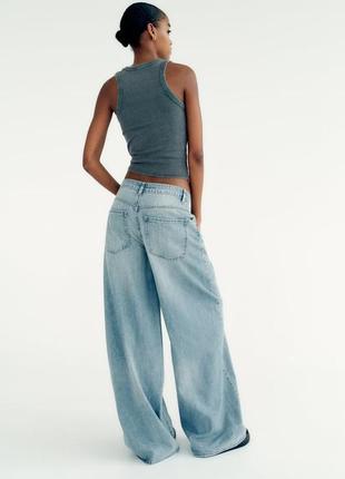 Джинси zara wide leg mid rise full legngth
