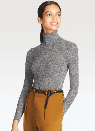 Uniqlo гольф, водолазка в рубчик з вовни мериноса