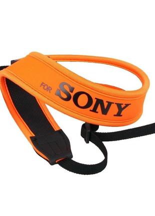 Плечевой шейный ремень для фотоаппаратов sony (неопрен) - оранжевый1 фото