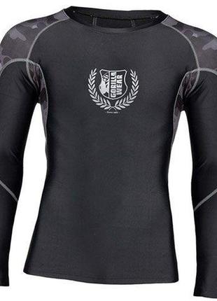 Рашгард lander s черно-серый-камуфляжный (06369212), gorilla wear