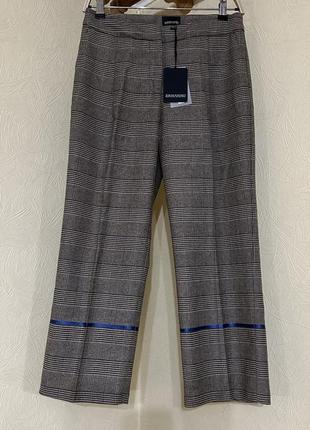 Шерстяные брюки в клетку ermanno scervino, cucinelli