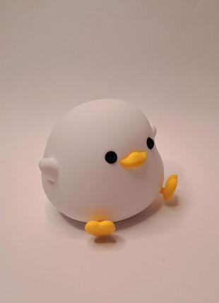 Ночник силиконовый сенсорный аккумуляторный usb led в форме утки ds-duck-01