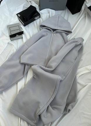 Костюм oversize : кофта + джоггери на затяжках