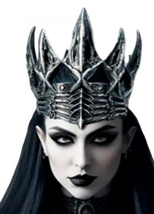 Корона для косплея античный ворон серебро +подарок