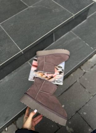 Угги женские мягко шоколадные коричневые замшевые из натуральной замши