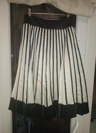 Спідниця плісе в складки плісирована чорно-біла old money