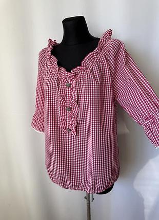 Laura torelli баварська блуза червона карта виші блузка дирндль народний стиль