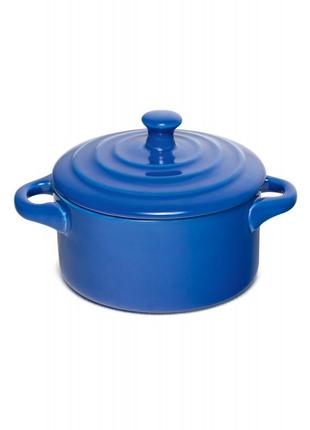 Кококтниця керамічна з кришкою блакитного кольору