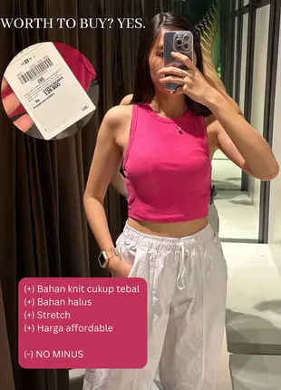 Стильный розовый базовый топ zara