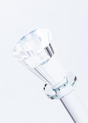 Свічник на ніжці скляний декоративний 18.5 (см) на одну свічку2 фото