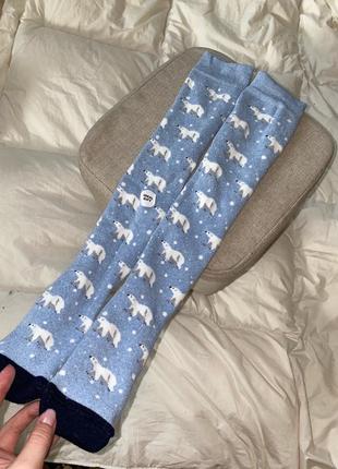 Високі носки шкарпетки з ведмедями высокие носки с мишками новорічні новогодние