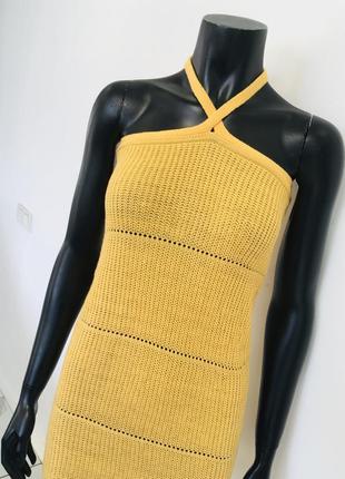 Вязаное трендовое платье из коттона s4 фото